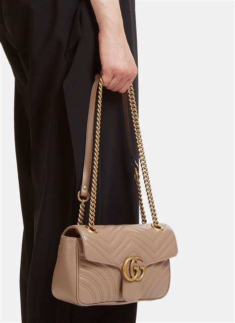 gucci marmont taupe samt|GG Marmont small shoulder bag in taupe leather .